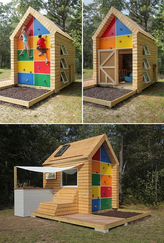 Playhouse With Climbing Wall